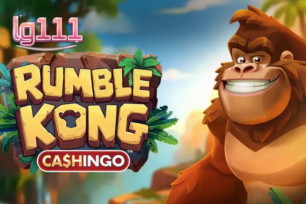 Tampilan visual slot Rumble Kong CASHINGO dengan tema hutan yang cerah